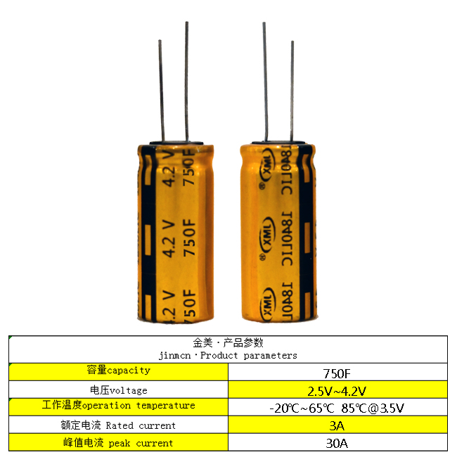 鋰離子超級電容器超快充電池3.8V750F1840 太陽能電池